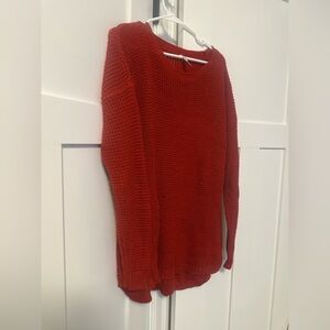 Zenana Outfitters Red Crew Neck Sweater